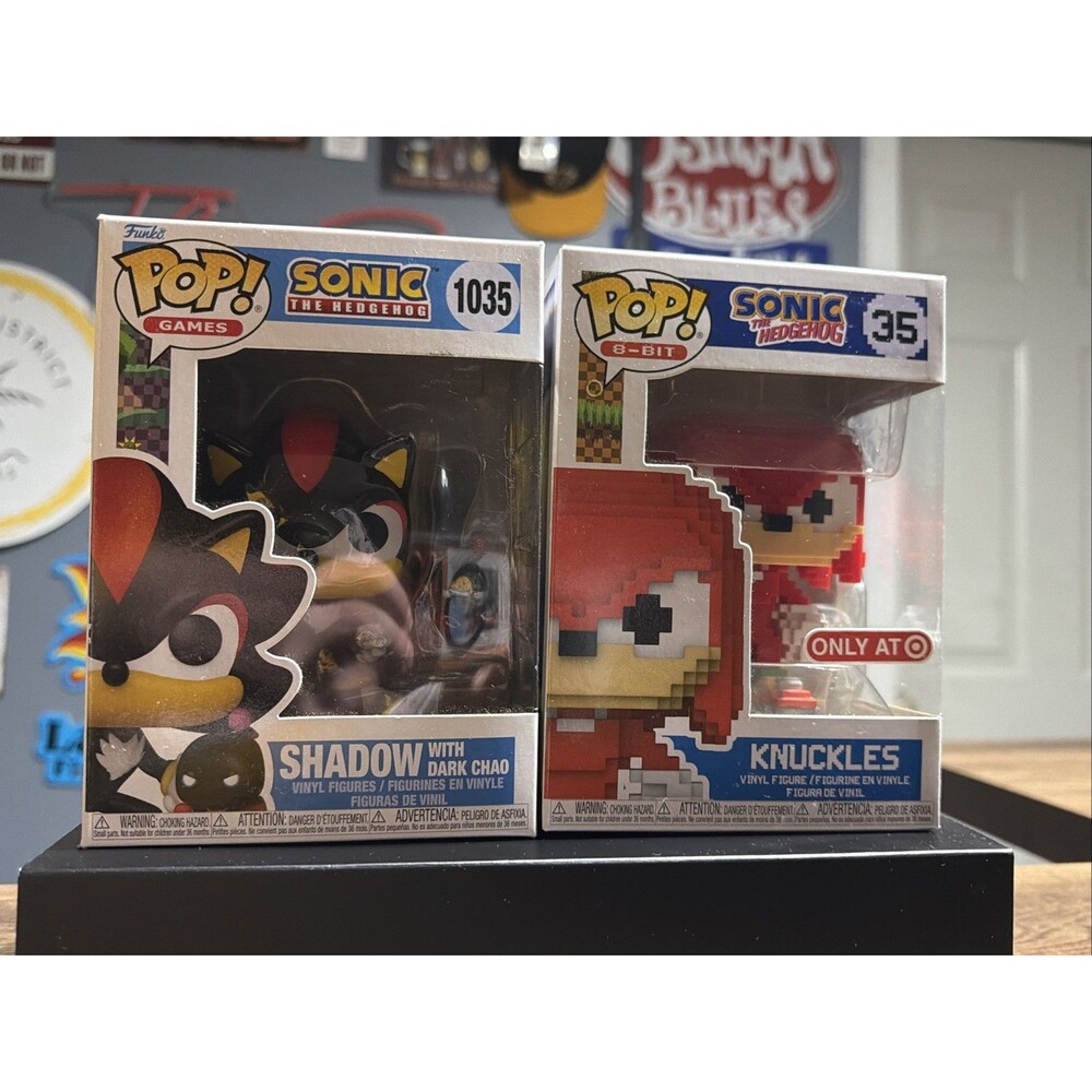 Funko Pop Sonic The Hedgehog Shadow With Dark Chao # 1035 & Knuckles #35